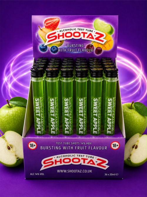 Apple alcoholic test tubes box of 36
